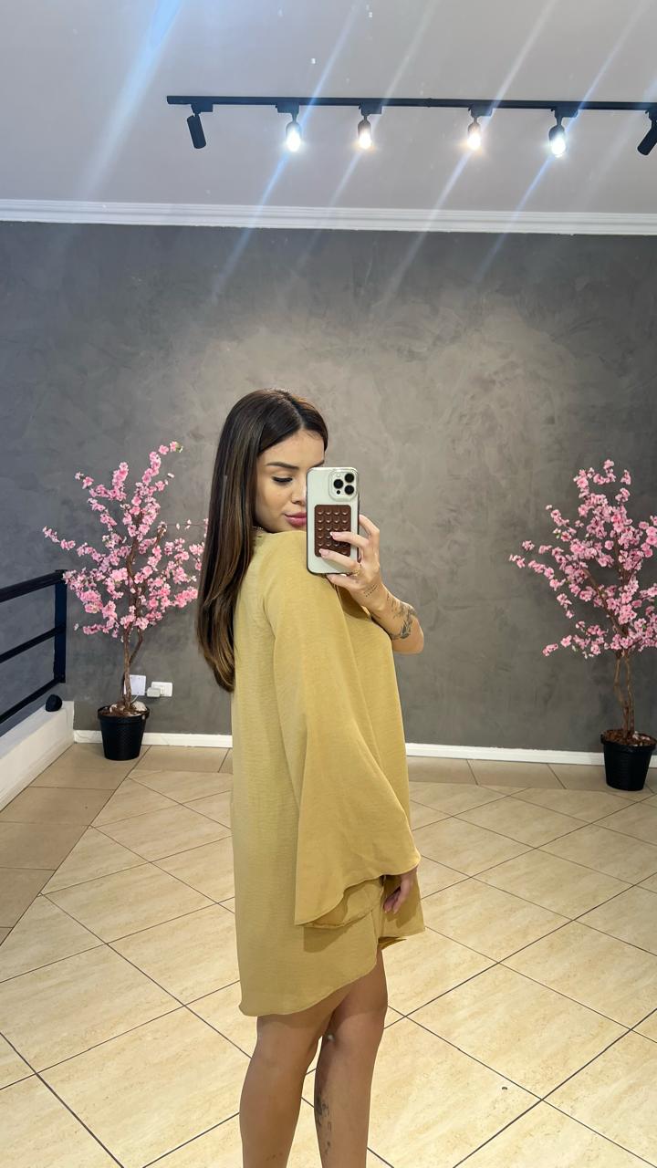 Vestido Curto Mula Assimetrico