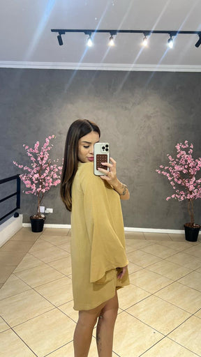 Vestido Curto Mula Assimetrico