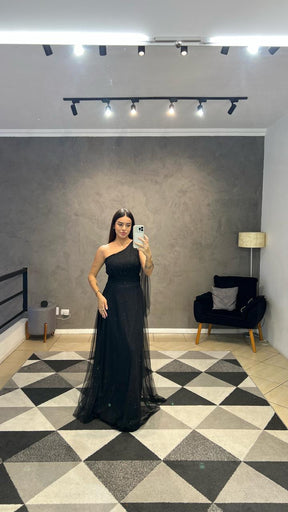 Vestido Festa Flor No Ombro