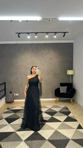 Vestido Festa Flor No Ombro