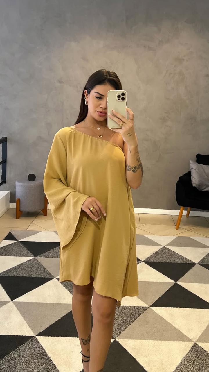 Vestido Curto Mula Assimetrico